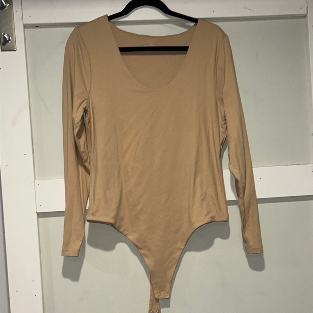 Tan Long Sleeve Bodysuit